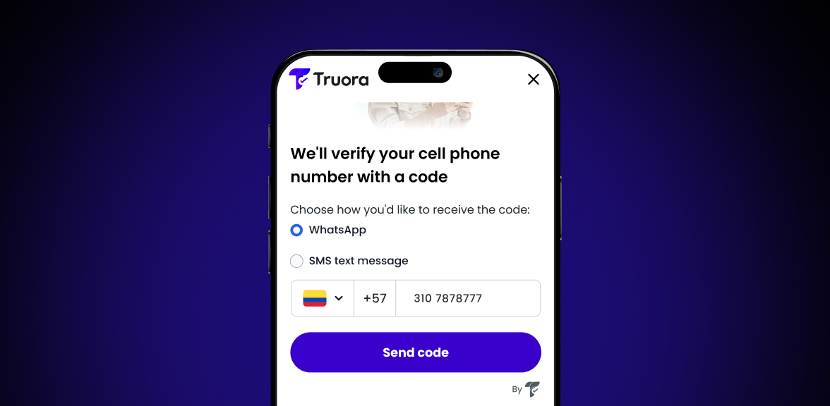 Send a one-time passcode (OTP) to the users phone number via WhatsApp, SMS, or both.
