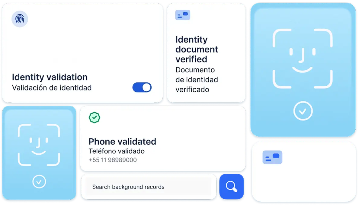 From facial recognition to background checks, confirm identity securely.