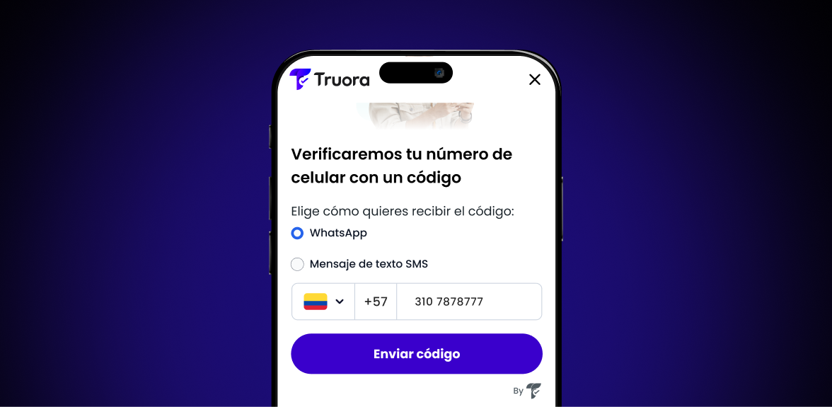 Verificación por numero de telefono o whatsapp