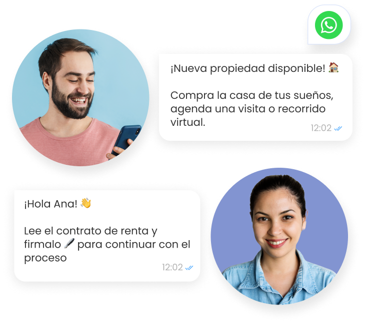 Envio avisos de propiedades venta a través de WhatsApp