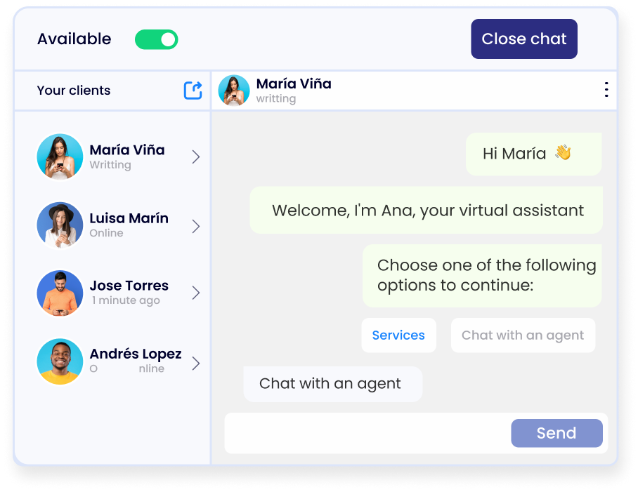 Create automated conversational flows that allow you to: