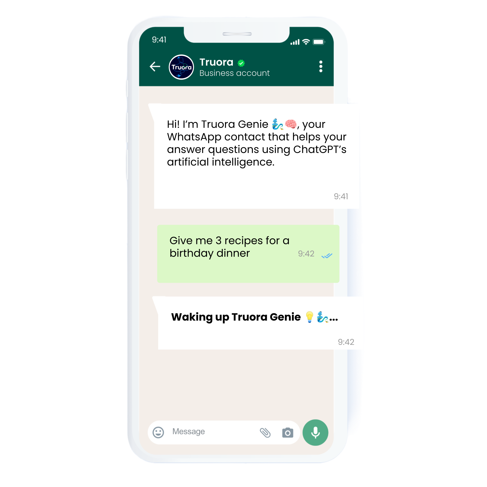 ChatGPT on WhatsApp with Truora│Instant accurate answers